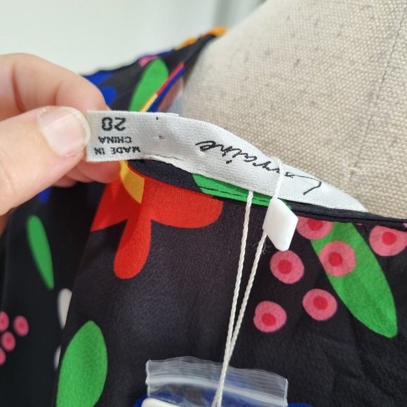 Lorraine Kerrie Multicolour Floral Frill Hem Top Plus Size 20 - Picture 7 of 10